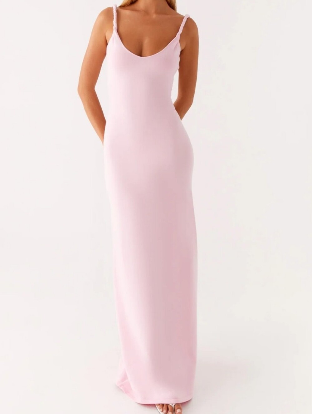 NWOT Peppermayo Anastasia Maxi Dress Light Pink Twisted-Strap M/L